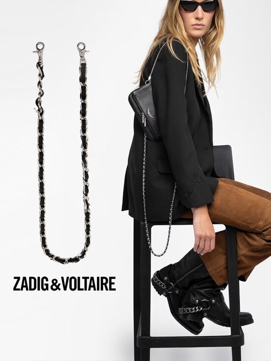 Zadig & Voltaire Accessories - Zadig & Voltaire Women's Chain & Grained Leather Strap